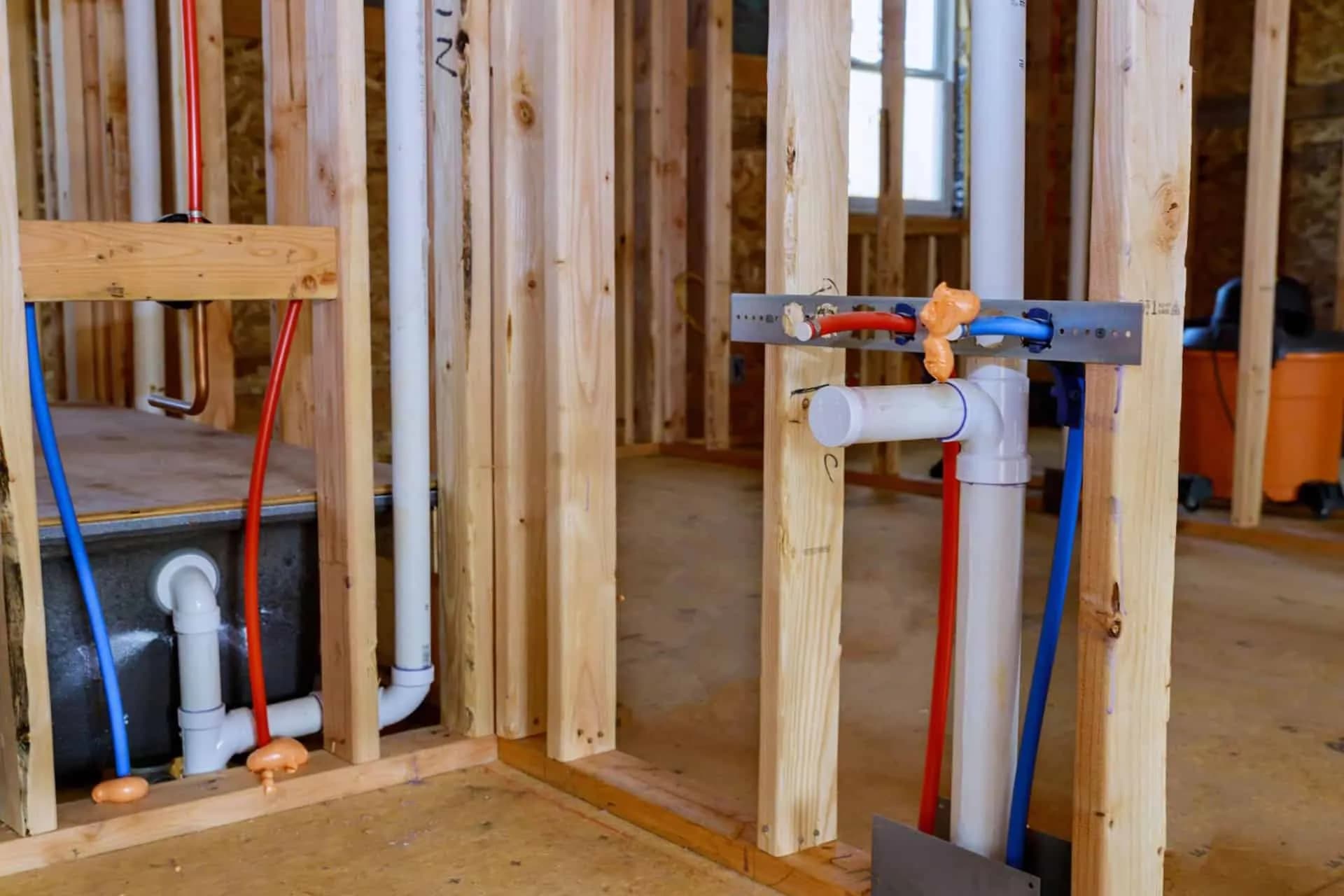  A bathroom plumbing rough in