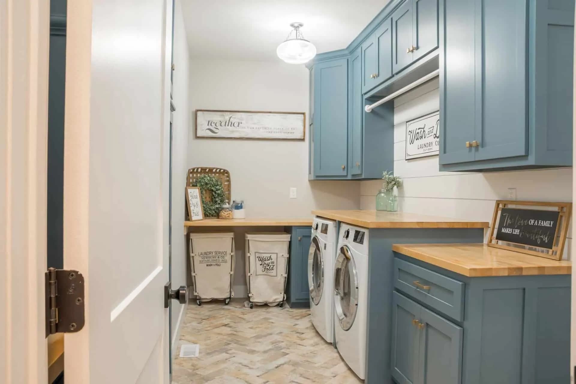 An L-shaped configuration for a laundry room remodel