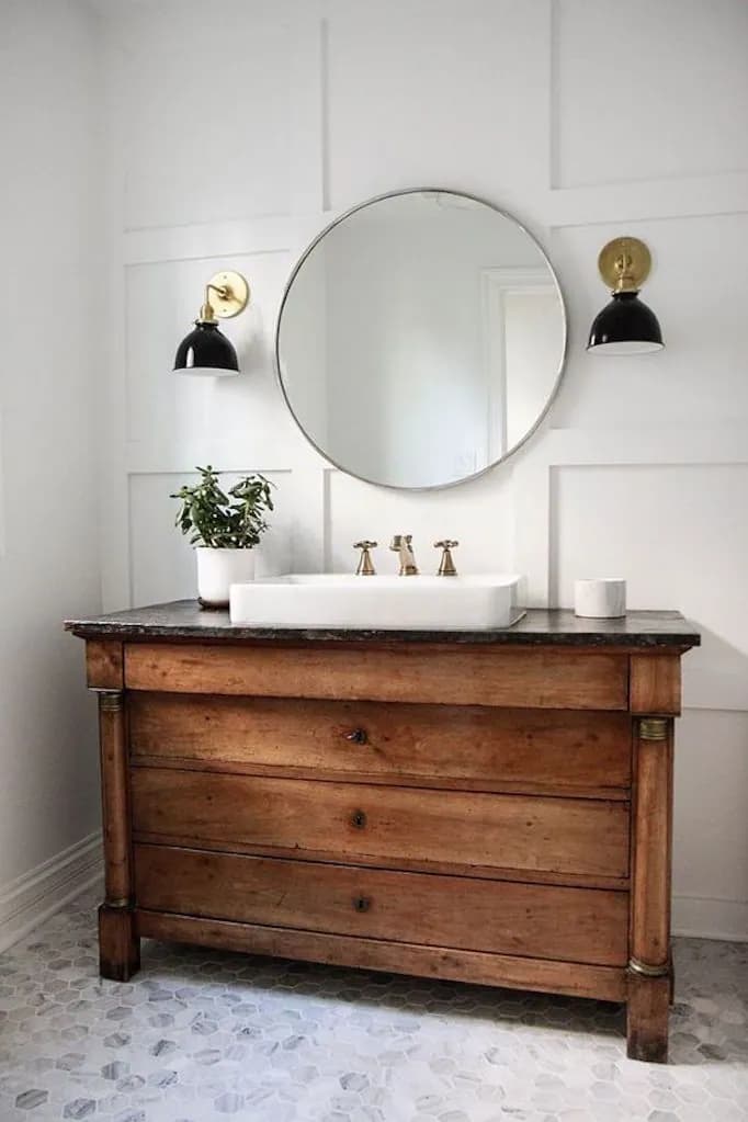 Plumber in hamilton installed vintage bathroom vanity