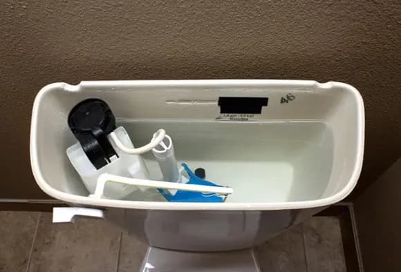 Top view of a toilet tank