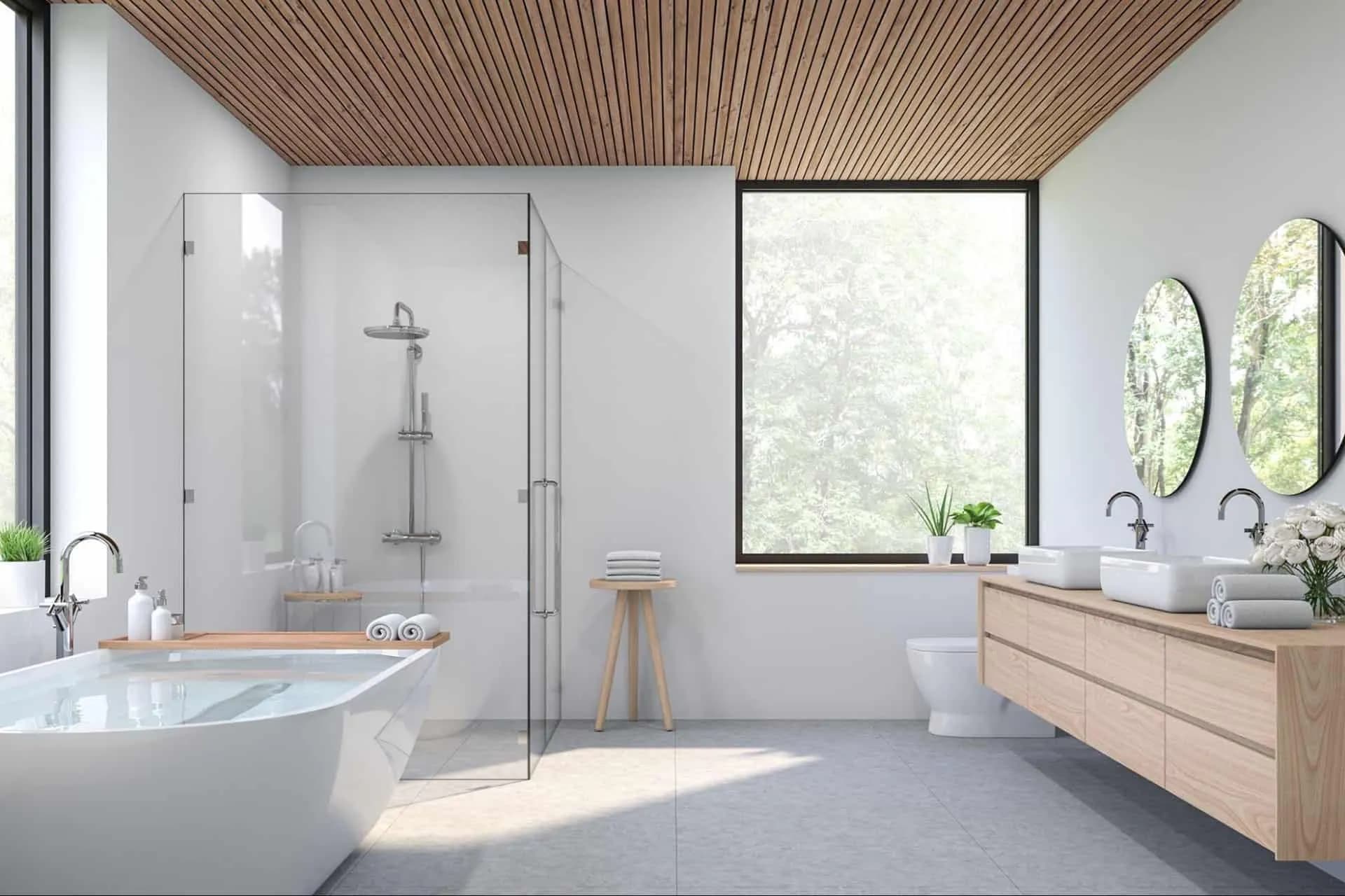 a Japandi bathroom aesthetic