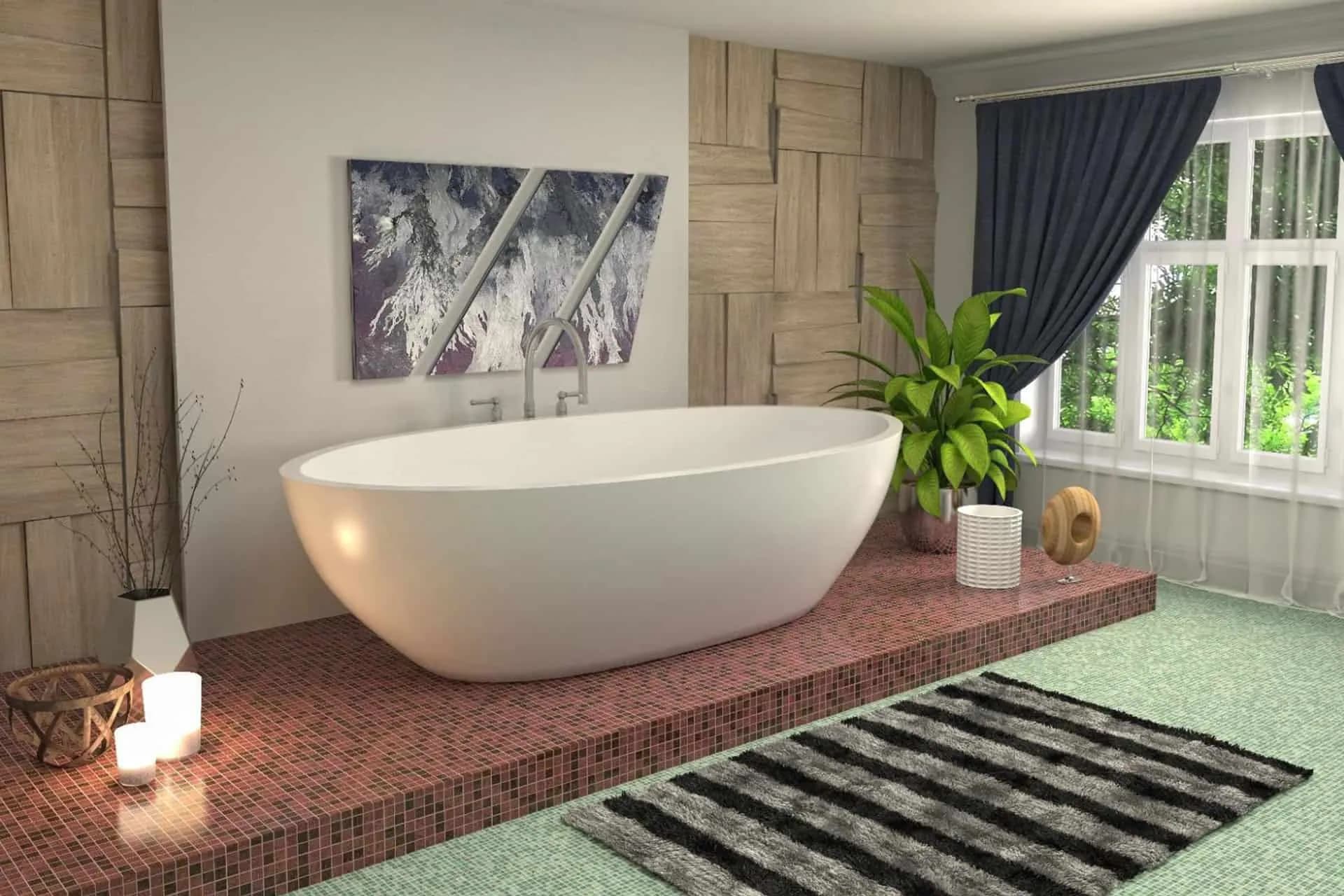 A mixture of textures used in a bathroom